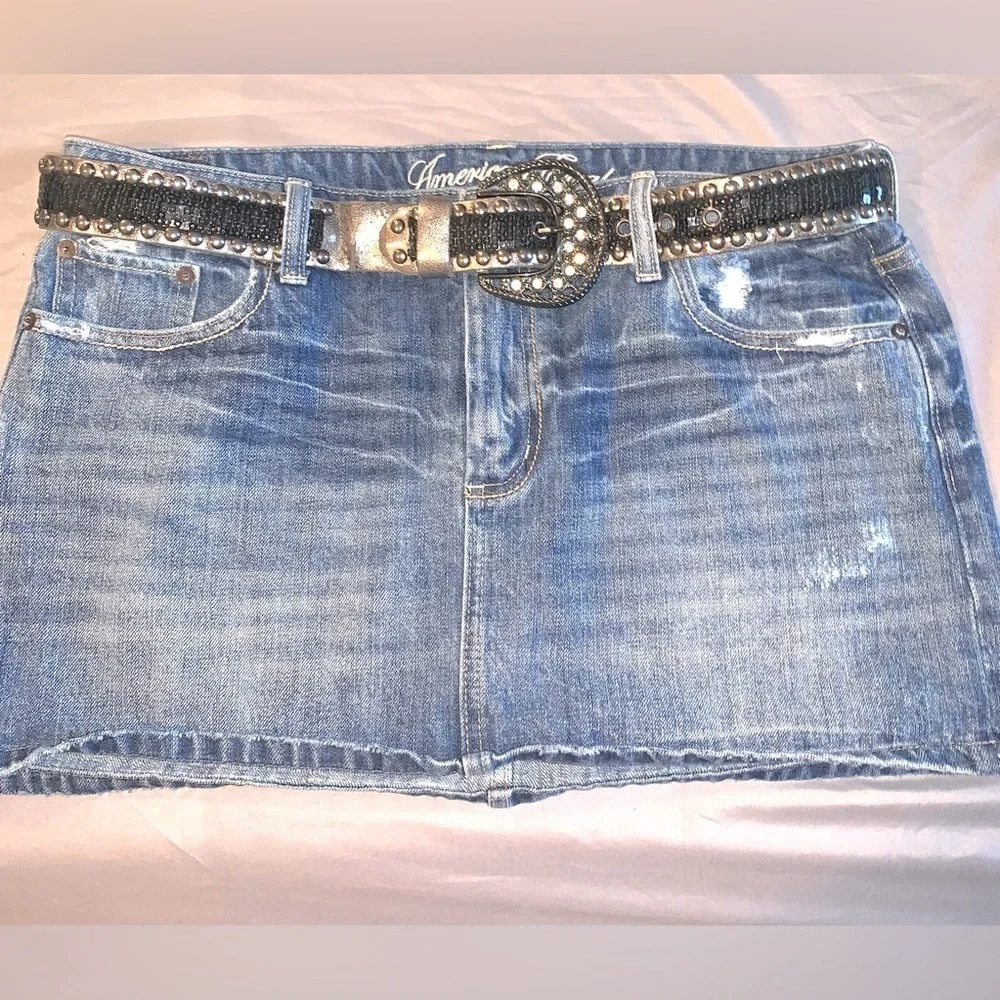 Rock n Roll style belt with rhinestones heavy Size Large